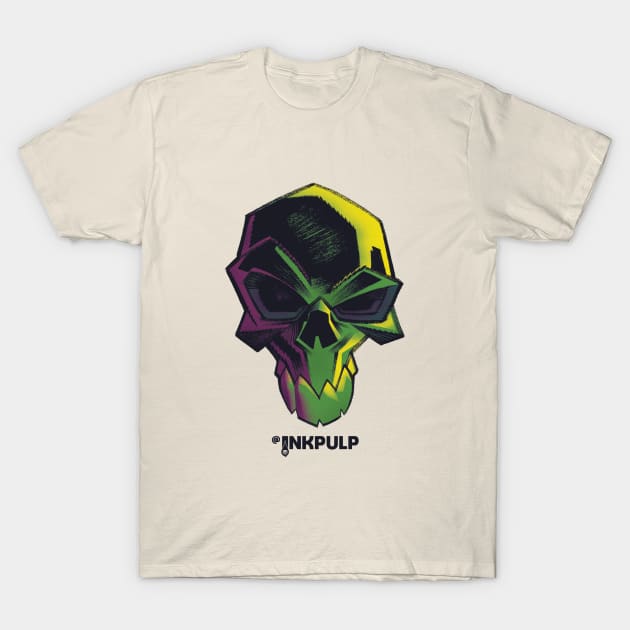 Psychedelic Inkpulp Skull 2 T-Shirt by INKPULP